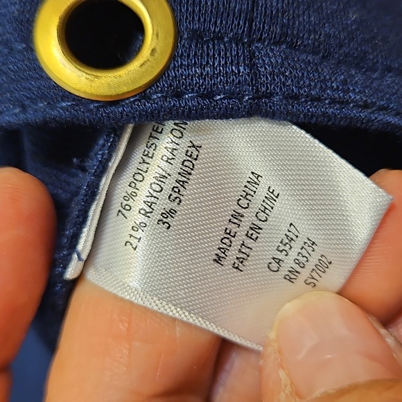 Linea Domani Jacket Large Gold Grommet Trim Navy Blue‎ Career Work,Large - Picture 7 of 8